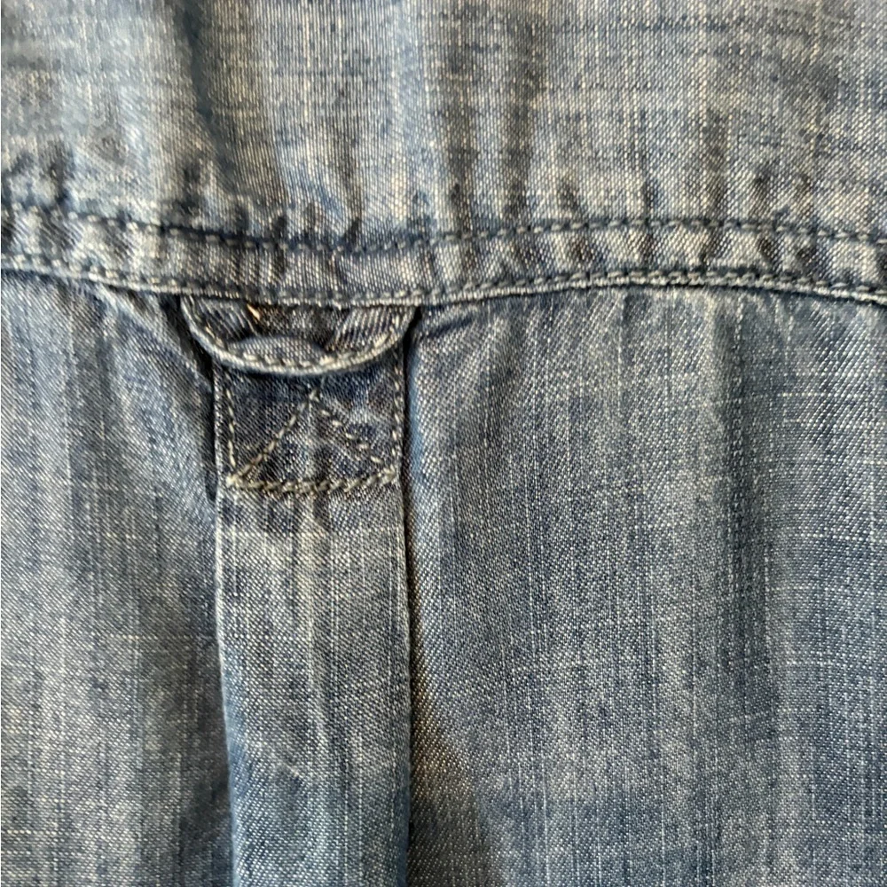 Talbots Denim Nautical Cottagecore Top With Button Detail On The Side Size M - Picture 9 of 11